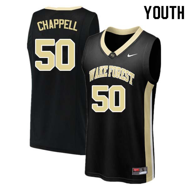 Youth #50 Len Chappell Wake Forest Demon Deacons College Basketball Jerseys Sale-Black